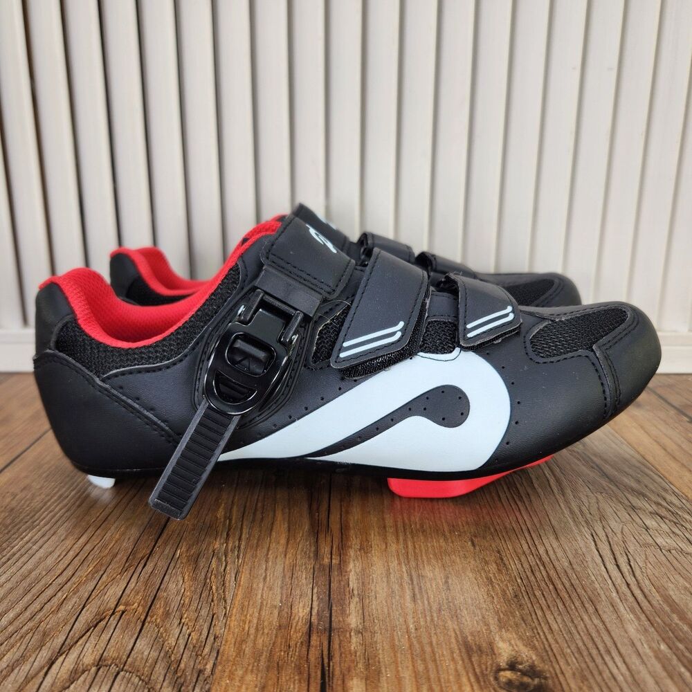 Peloton Cycling Shoes Size 40 Womens 9 Black Red Cleats Clips Spin Bike Athletic